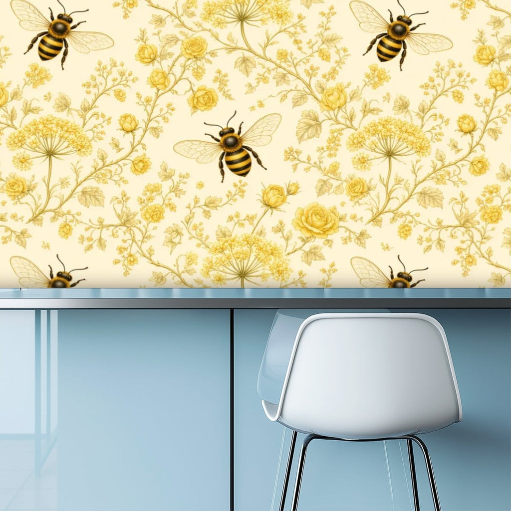 Golden Bee Garden Peel and Stick Wallpaper – Nursery & Kids Room