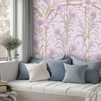 Lavender Art Nouveau Floral Peel and Stick Wallpaper