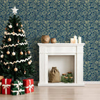 Navy Monstera Botanical Peel and Stick Wallpaper – 17.7"x118"