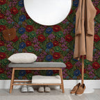 Leopard Garden Peel and Stick Wallpaper | Peony, Orchid & Monstera