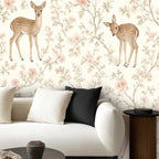 Woodland Deer & Fawn Peel and Stick Wallpaper – Nature Nursery & Neutral Decor