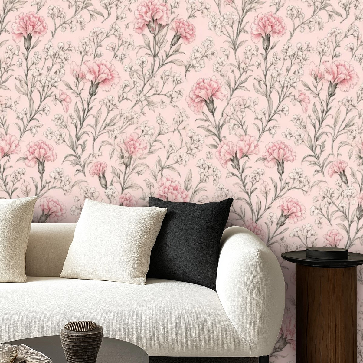Blush Magnolia Branch Peel and Stick Wallpaper