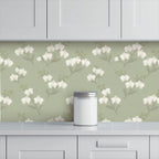 Sage Green Floral Peel and Stick Wallpaper