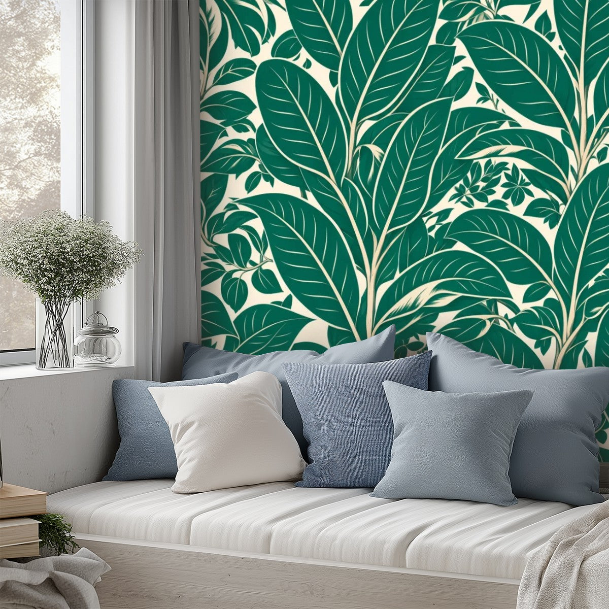 Emerald Leaf Peel and Stick Wallpaper