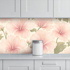 Blush Hibiscus Peel and Stick Wallpaper