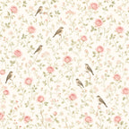 Garden Birds & Roses Peel and Stick Wallpaper – Floral Nursery & Nature Kids Room