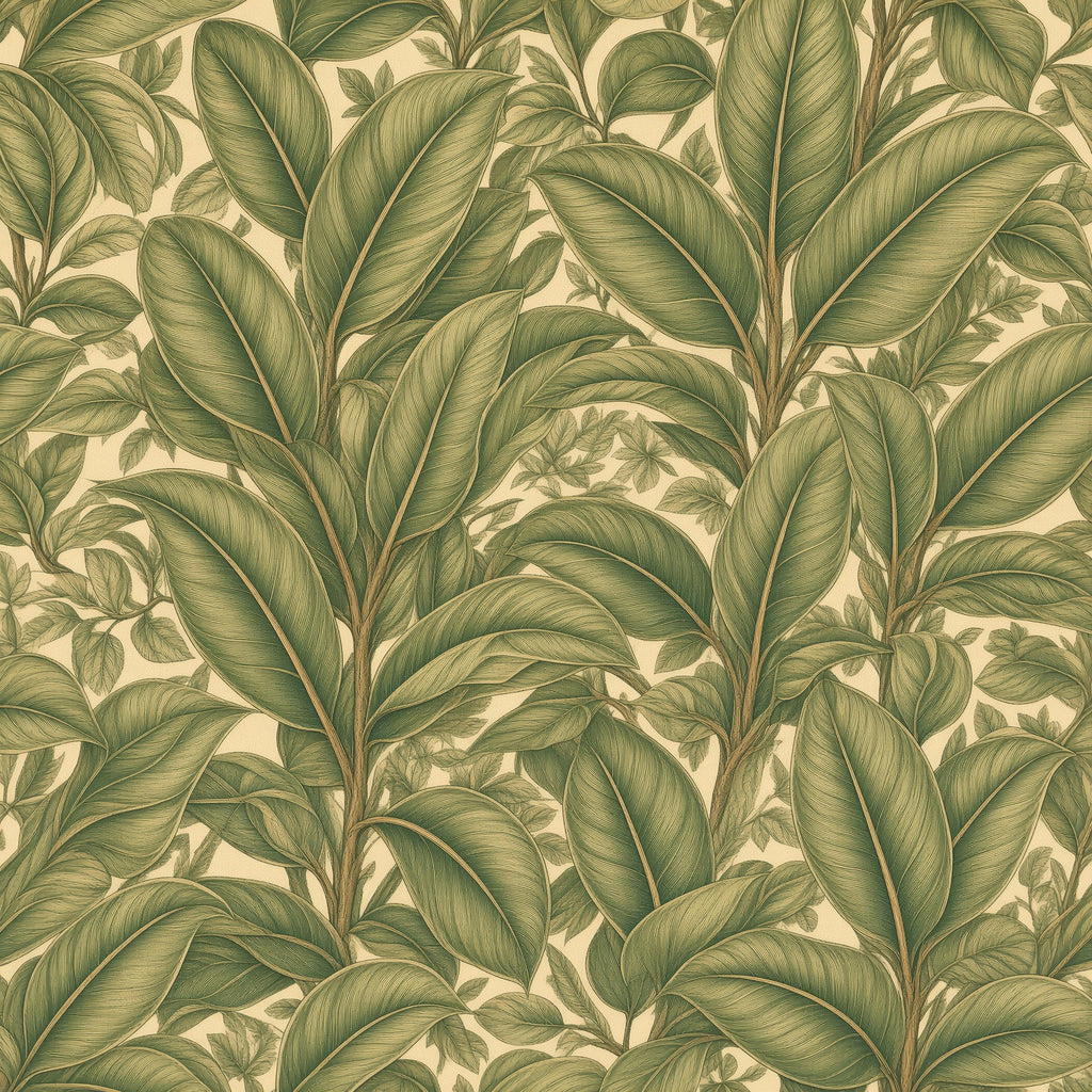 Sage Palm Leaf Peel and Stick Wallpaper