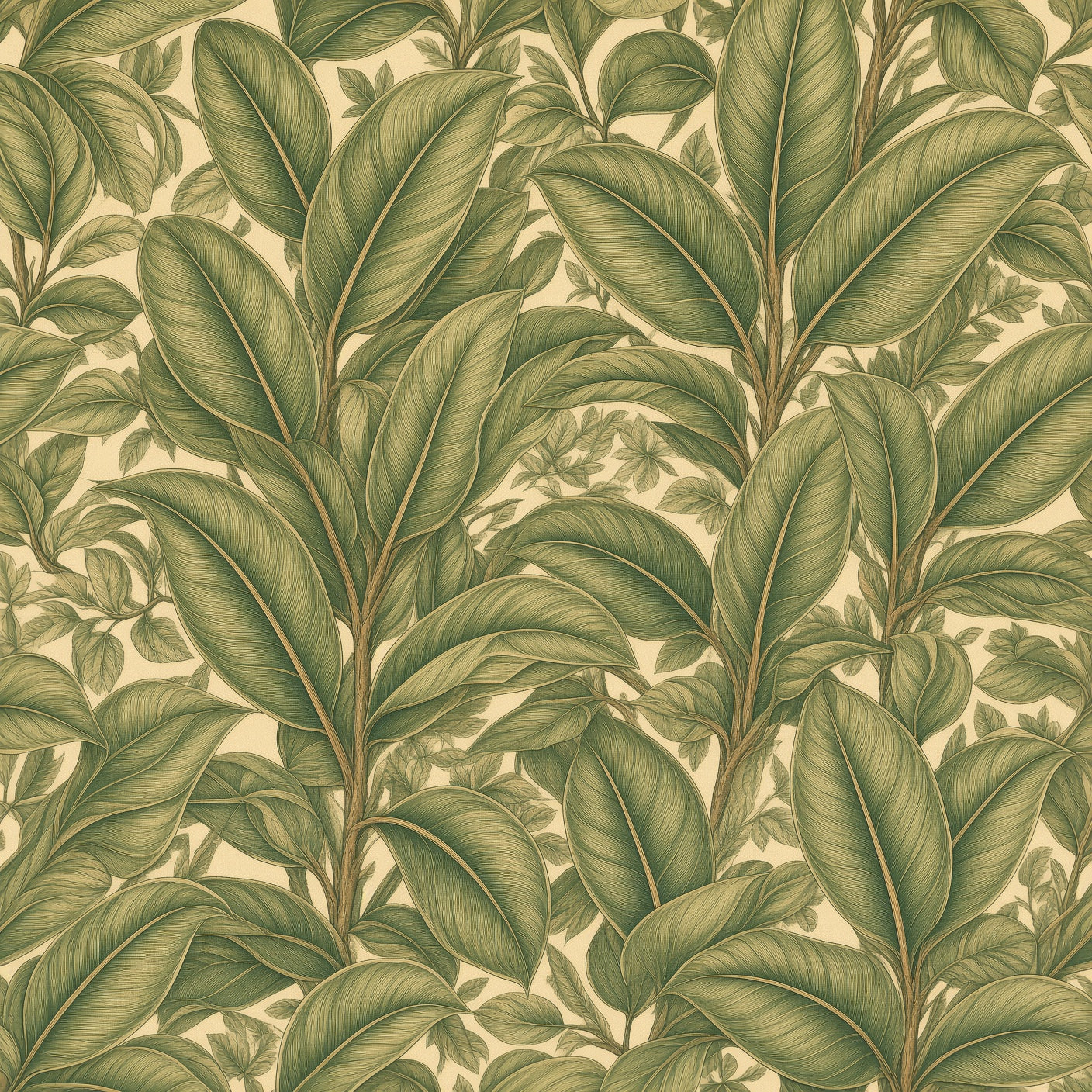 Sage Palm Leaf Peel and Stick Wallpaper