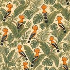 Hoopoe Bird Tropical Jungle Peel and Stick Wallpaper – Exotic Maximalist & Botanical Decor