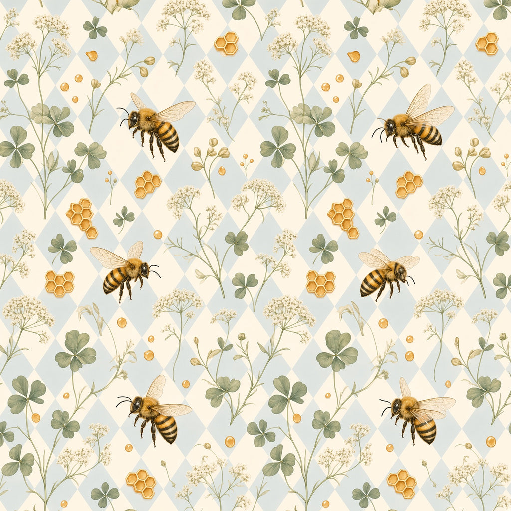 Watercolor Bee & Clover Peel and Stick Wallpaper – Soft Nursery & Baby Room