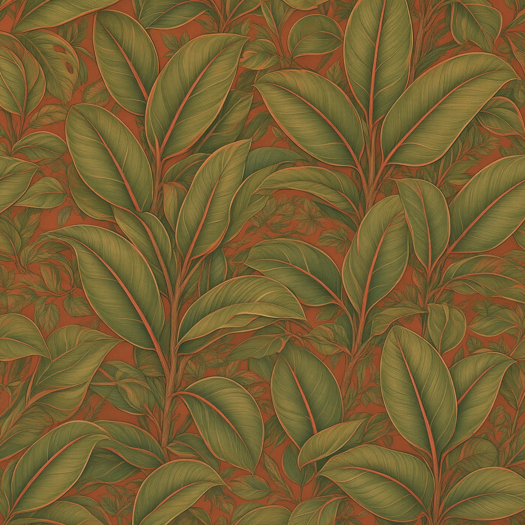 Olive Tropical Leaf Peel and Stick Wallpaper