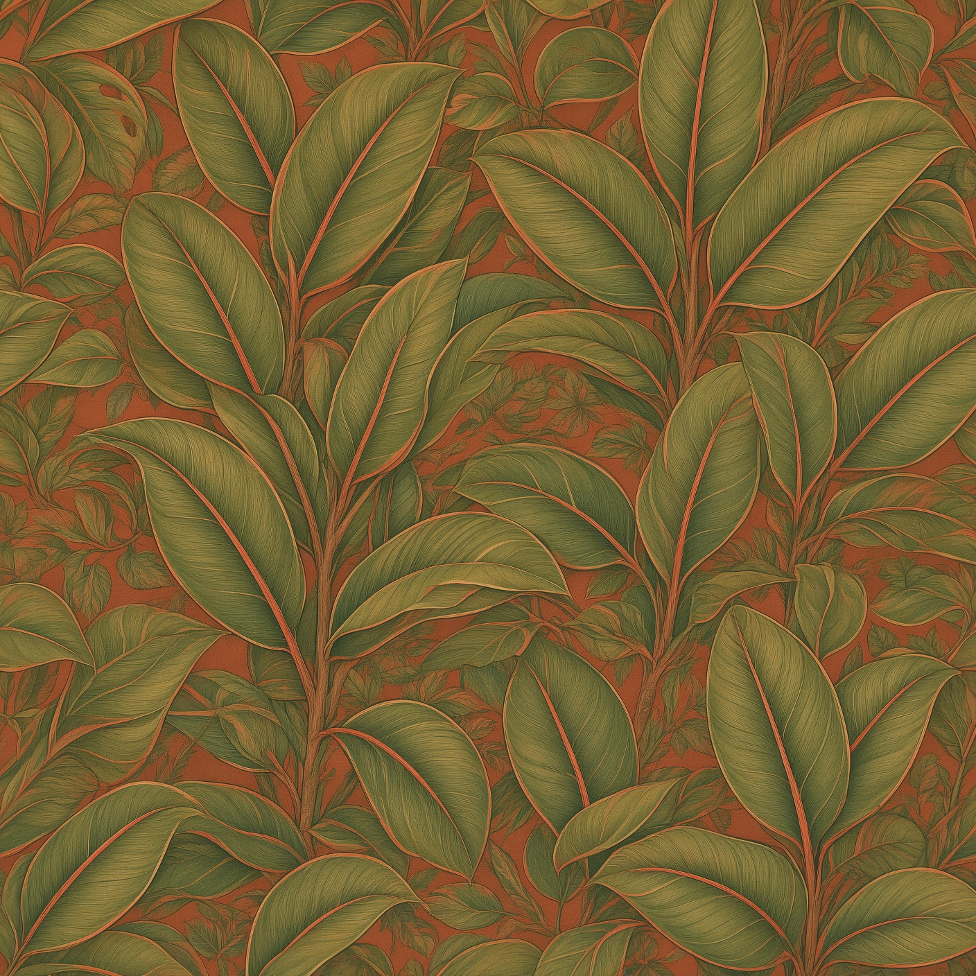 Olive Tropical Leaf Peel and Stick Wallpaper