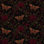 Dark Moth & Rose Peel and Stick Wallpaper – Moody Floral & Gothic Bedroom Decor