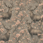 Stag & Blossom Peel and Stick Wallpaper – Moody Floral & Grand Heritage Nature Decor