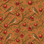 Pomegranate & Birds Peel and Stick Wallpaper – Terracotta Botanical & Heritage Decor