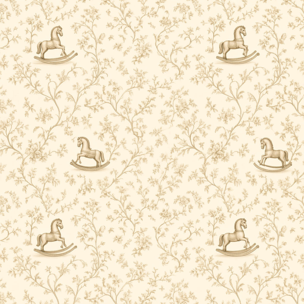 Rocking Horse Nursery Peel and Stick Wallpaper – Vintage Baby & Kids Room