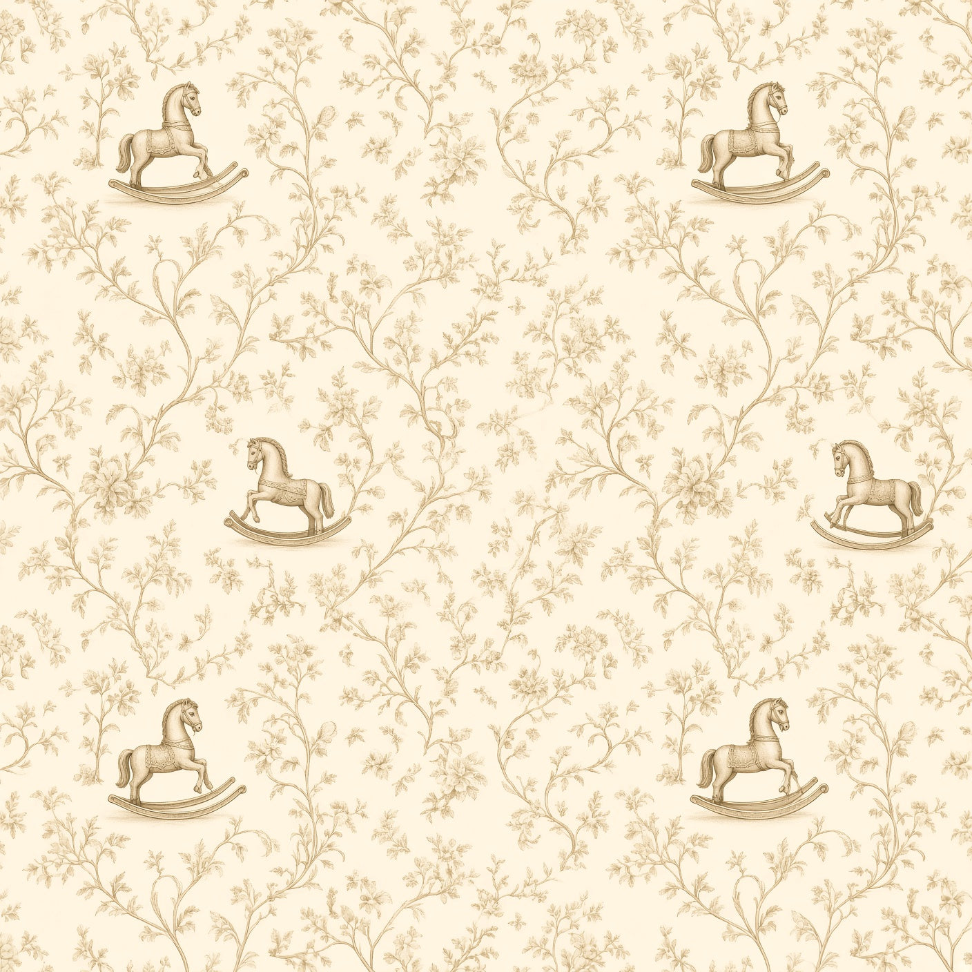 Rocking Horse Nursery Peel and Stick Wallpaper – Vintage Baby & Kids Room
