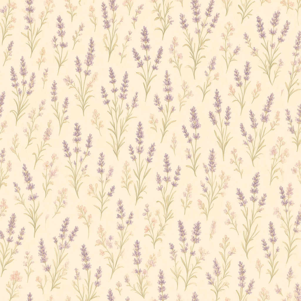 Lavender Floral Peel and Stick Wallpaper