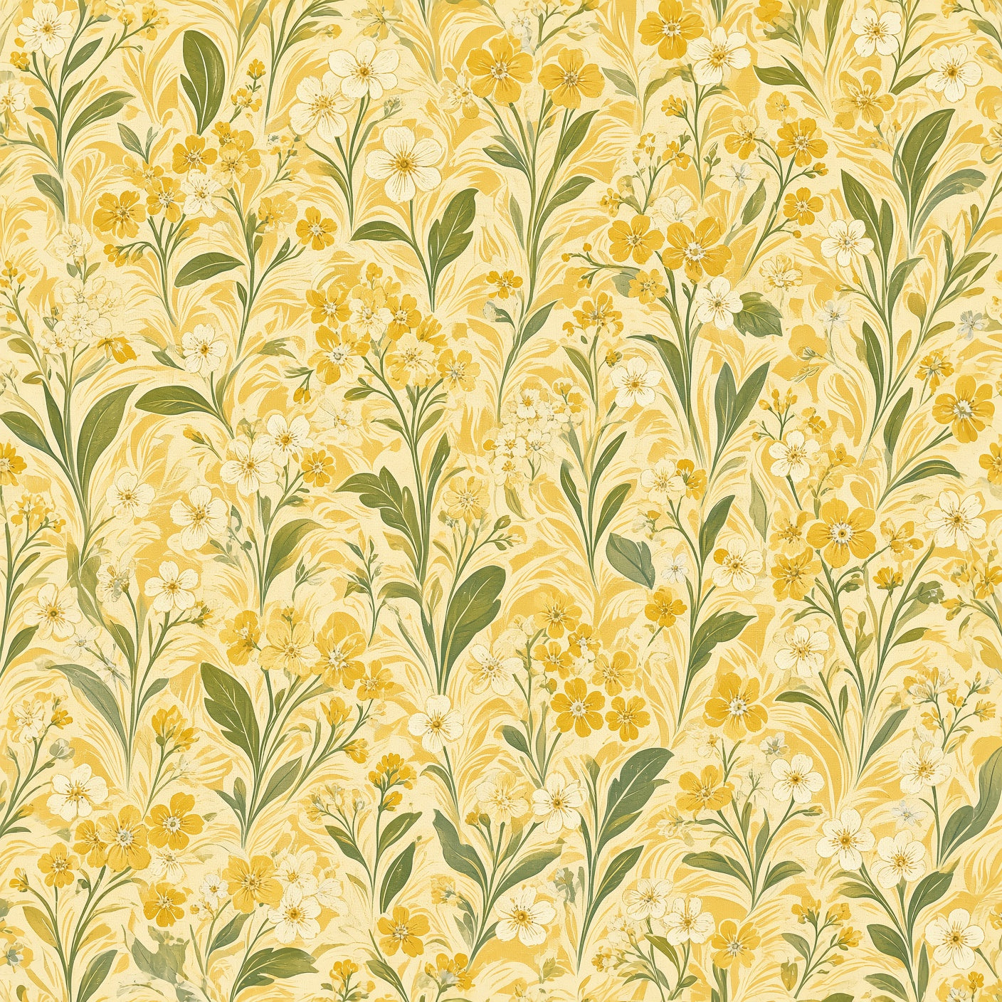 Sunshine Yellow Wildflower Peel and Stick Wallpaper