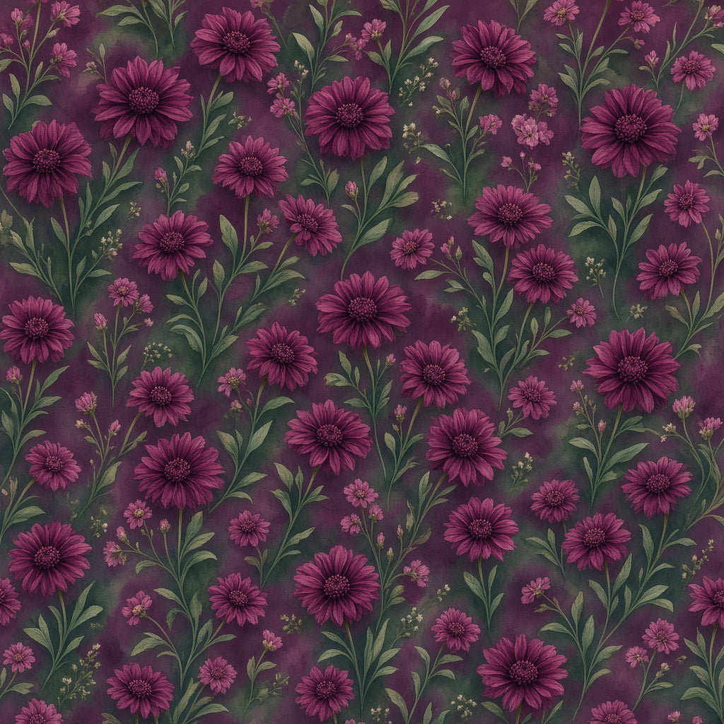 Dark Burgundy Peony Peel and Stick Wallpaper