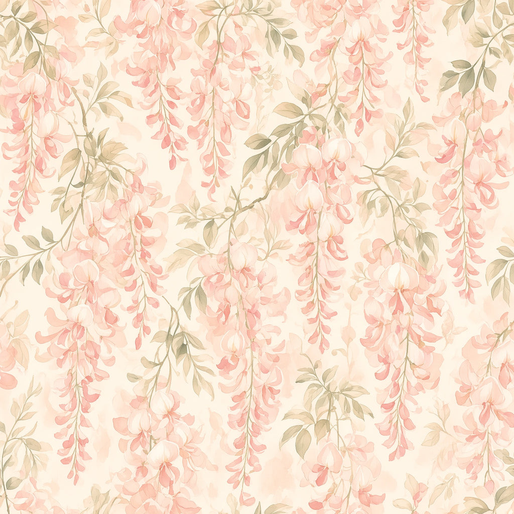 Blush Pink Trailing Botanical Peel and Stick Wallpaper