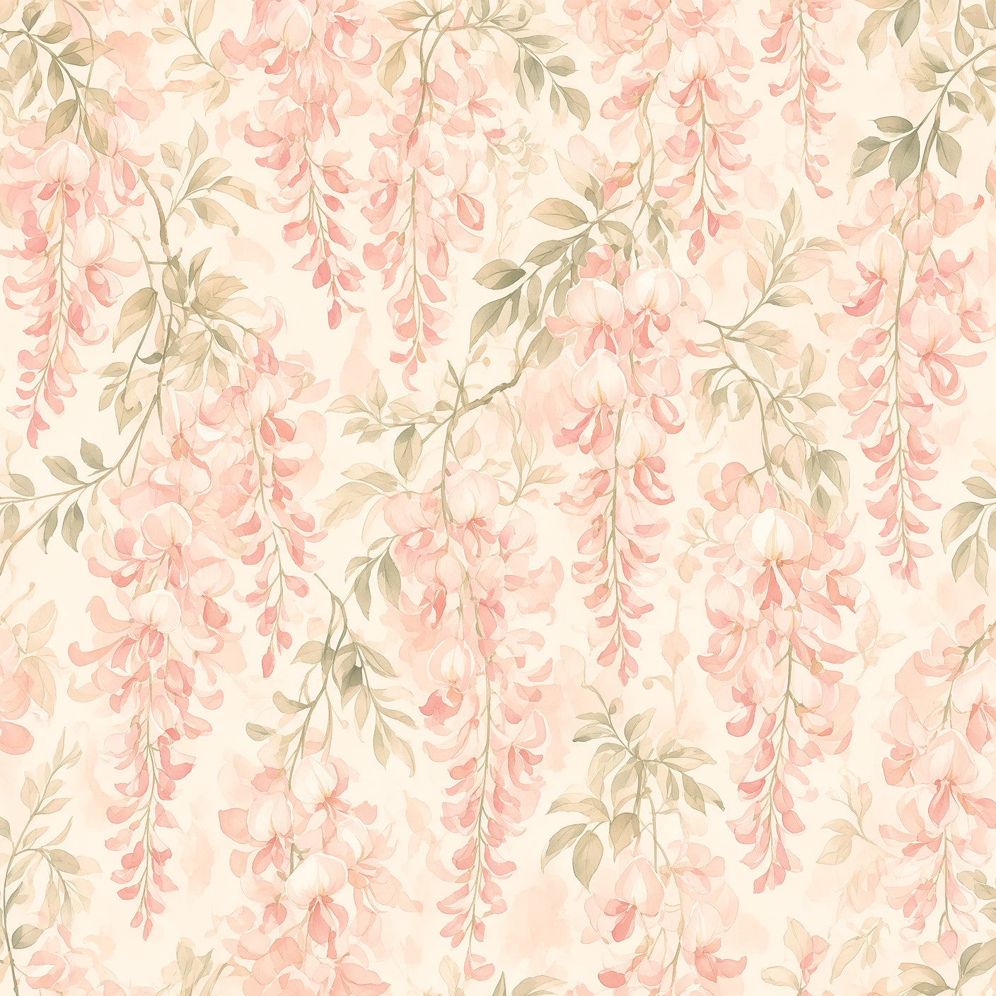 Blush Pink Trailing Botanical Peel and Stick Wallpaper