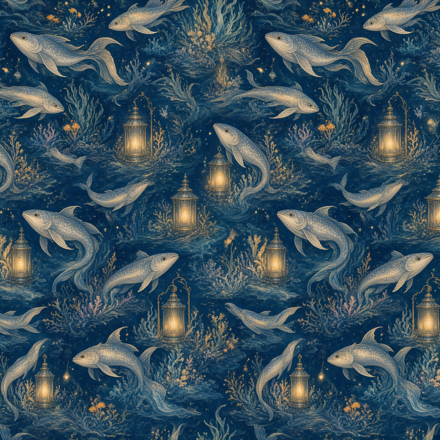 Enchanted Ocean Dolphin Peel and Stick Wallpaper – Kids Room & Navy Nursery