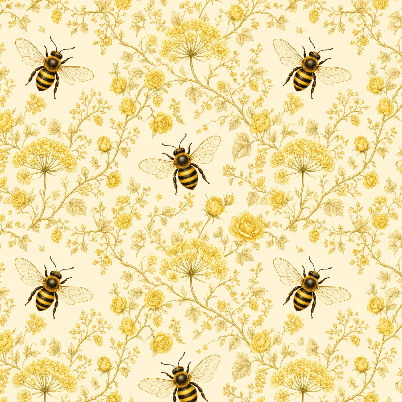 Golden Bee Garden Peel and Stick Wallpaper – Nursery & Kids Room