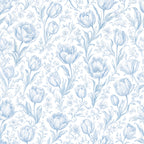 Blue Tulip Watercolour Peel and Stick Wallpaper