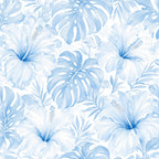 Blue Tropical Botanical Peel and Stick Wallpaper – Removable & Waterproof