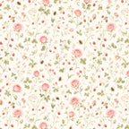 Pink Rose Garden Peel and Stick Wallpaper – Floral Nursery & Cottagecore Kids Room