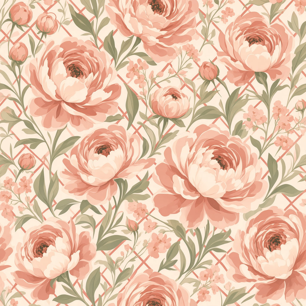 Blush Peony Garden Peel and Stick Wallpaper