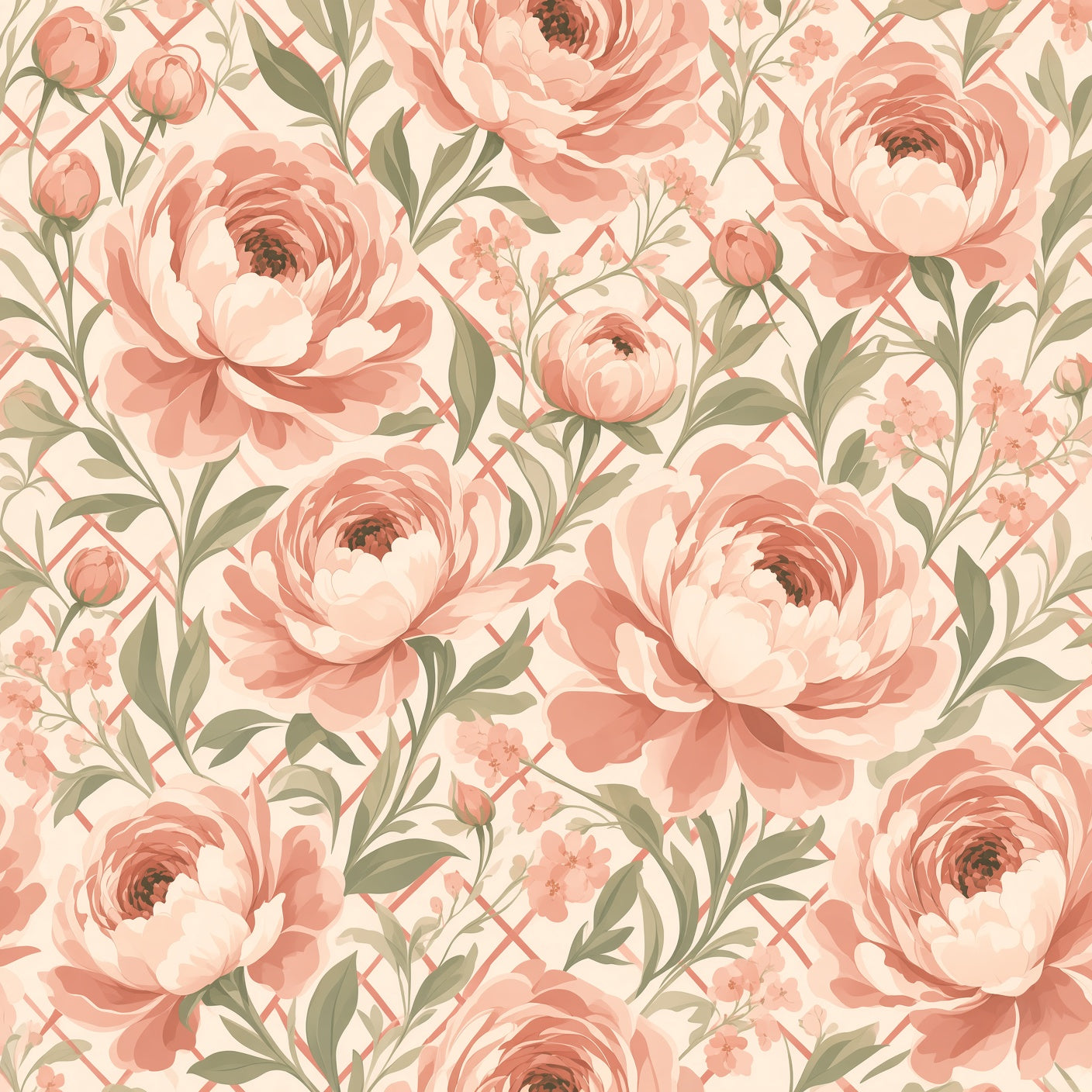 Blush Peony Garden Peel and Stick Wallpaper