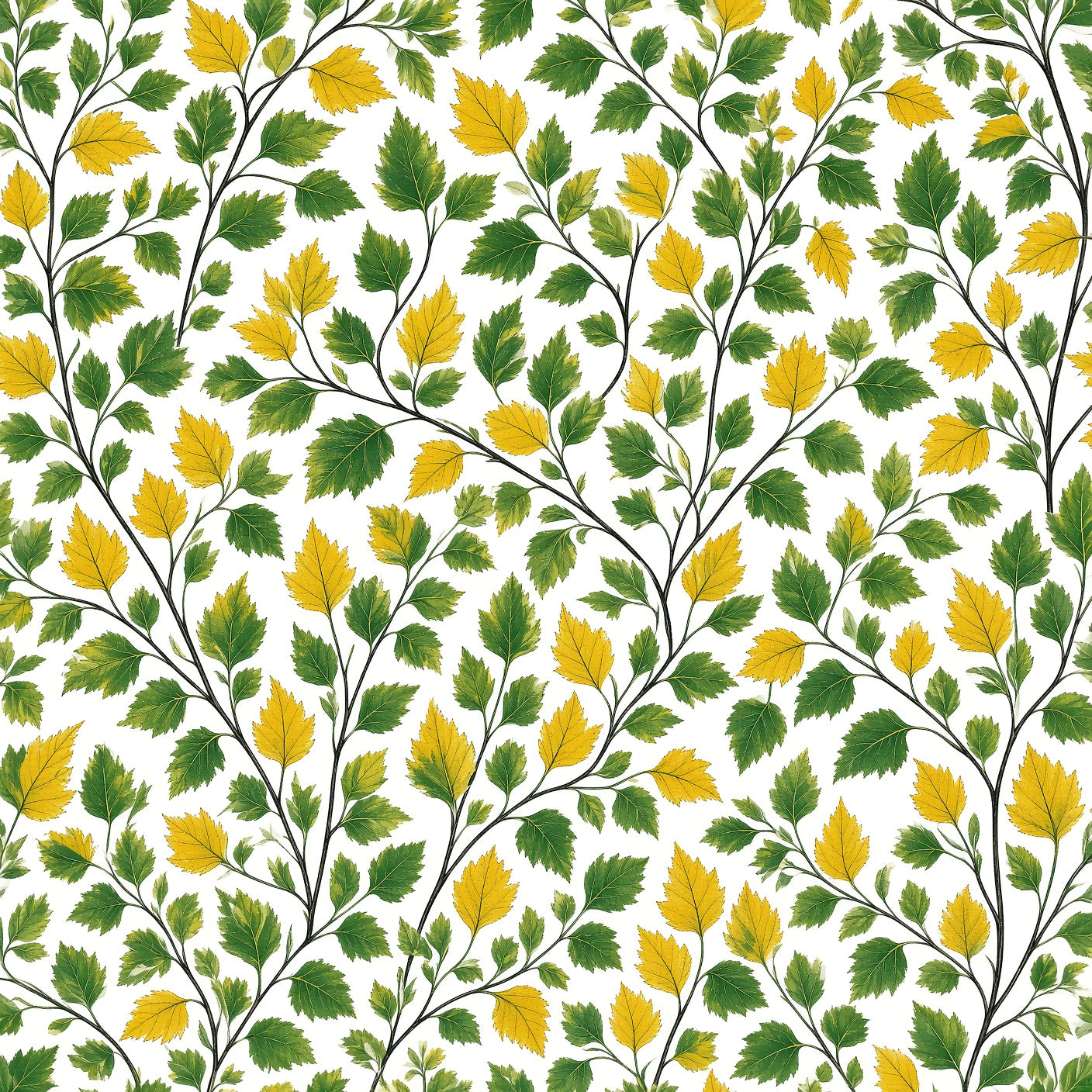 Yellow Green Botanical Peel and Stick Wallpaper
