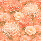 Terracotta Chrysanthemum Floral Peel and Stick Wallpaper
