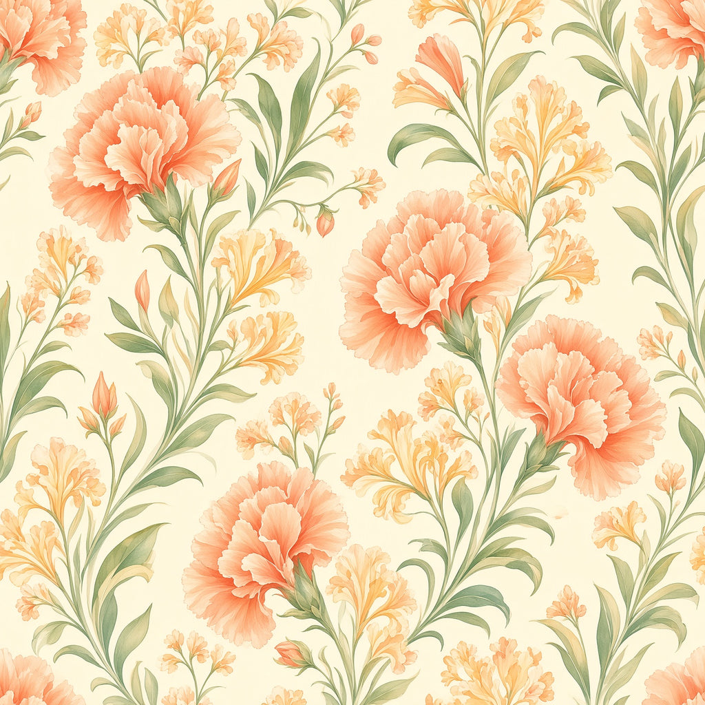 Peach Floral Peel and Stick Wallpaper – Removable & Waterproof