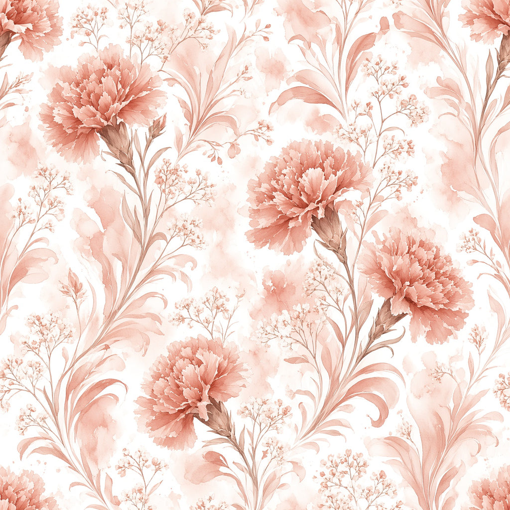 Pink Carnation Floral Peel and Stick Wallpaper – Removable & Waterproof
