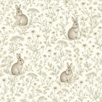 Meadow Rabbit Peel and Stick Wallpaper – Whimsical Nursery & Cottagecore Kids Room