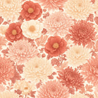 Terracotta Paper Flower Peel and Stick Wallpaper