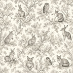 Woodland Toile Peel and Stick Wallpaper – Neutral Nursery & Nature Kids Room