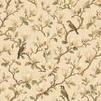 Magnolia Birds Botanical Peel and Stick Wallpaper – Classic Nature & Serene Japandi Decor