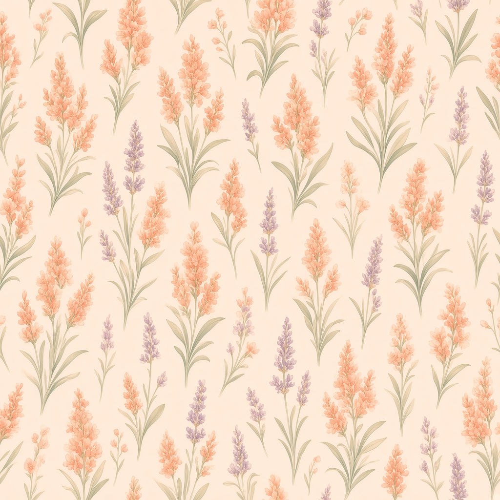 Boho Pampas and Lavender Peel and Stick Wallpaper