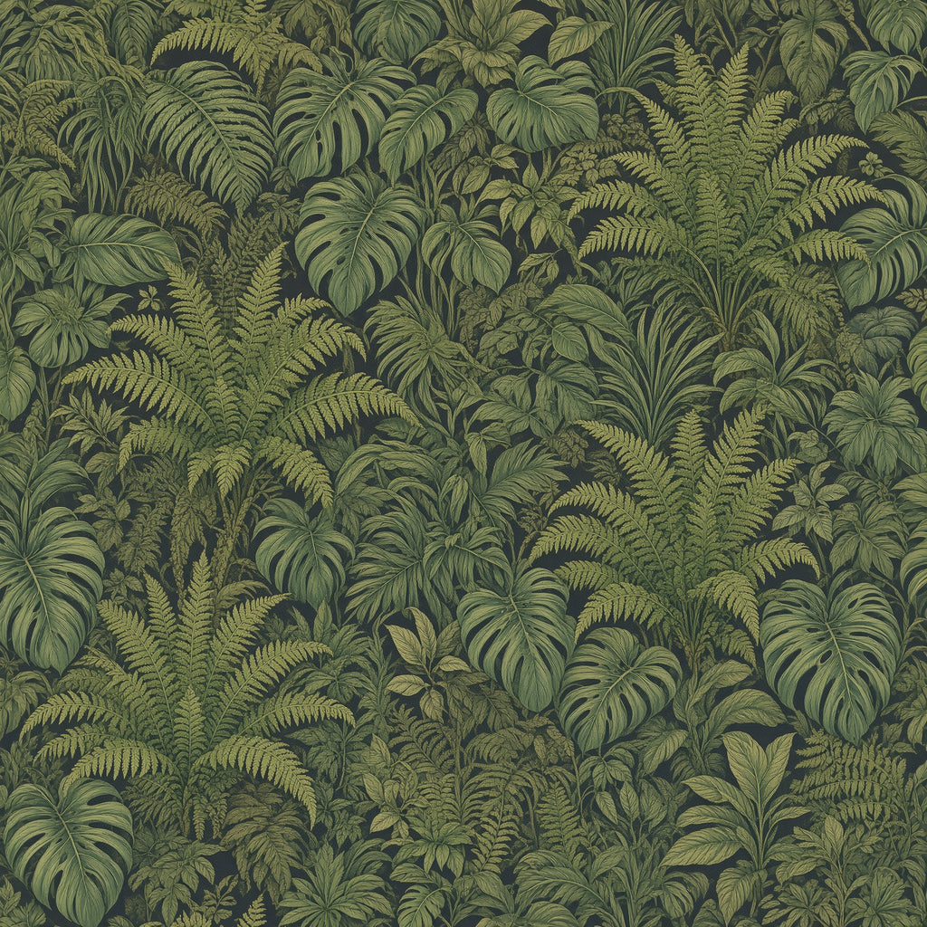 Dark Fern Jungle Peel and Stick Wallpaper