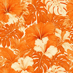 Orange Hibiscus Tropical Peel and Stick Wallpaper
