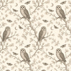 Moonlit Owl & Moths Peel and Stick Wallpaper – Whimsical Nursery & Nature Decor