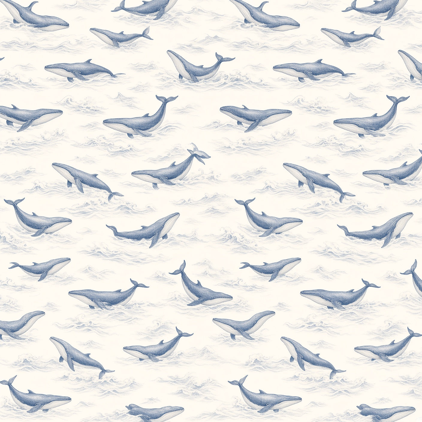 Whale Song Peel and Stick Wallpaper – Ocean Nursery & Coastal Kids Room