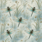 Dragonfly Celadon Peel and Stick Wallpaper – Zen Botanical & Nature-Inspired Decor