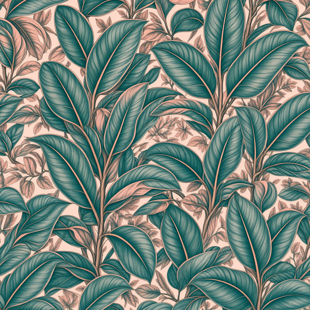 Pink Banana Leaf Peel and Stick Wallpaper
