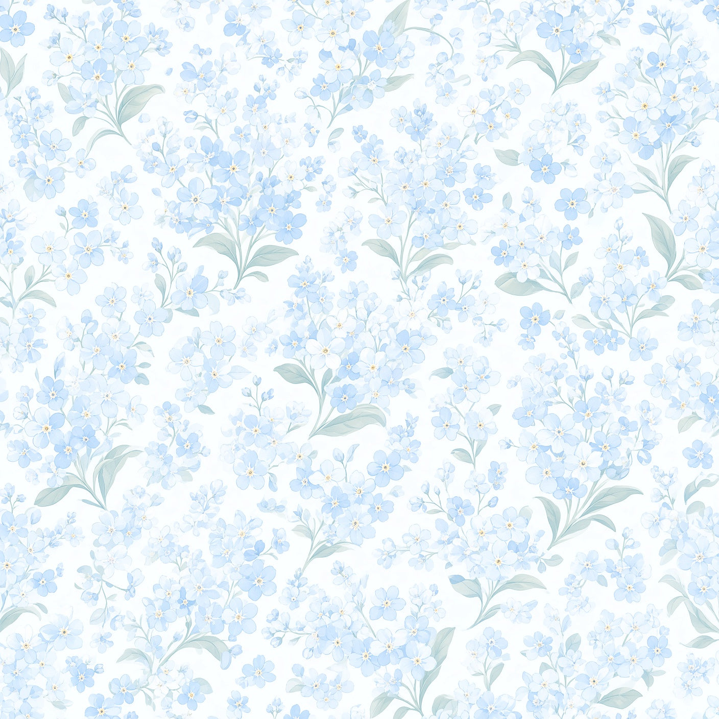 Ice Blue Magnolia Peel and Stick Wallpaper