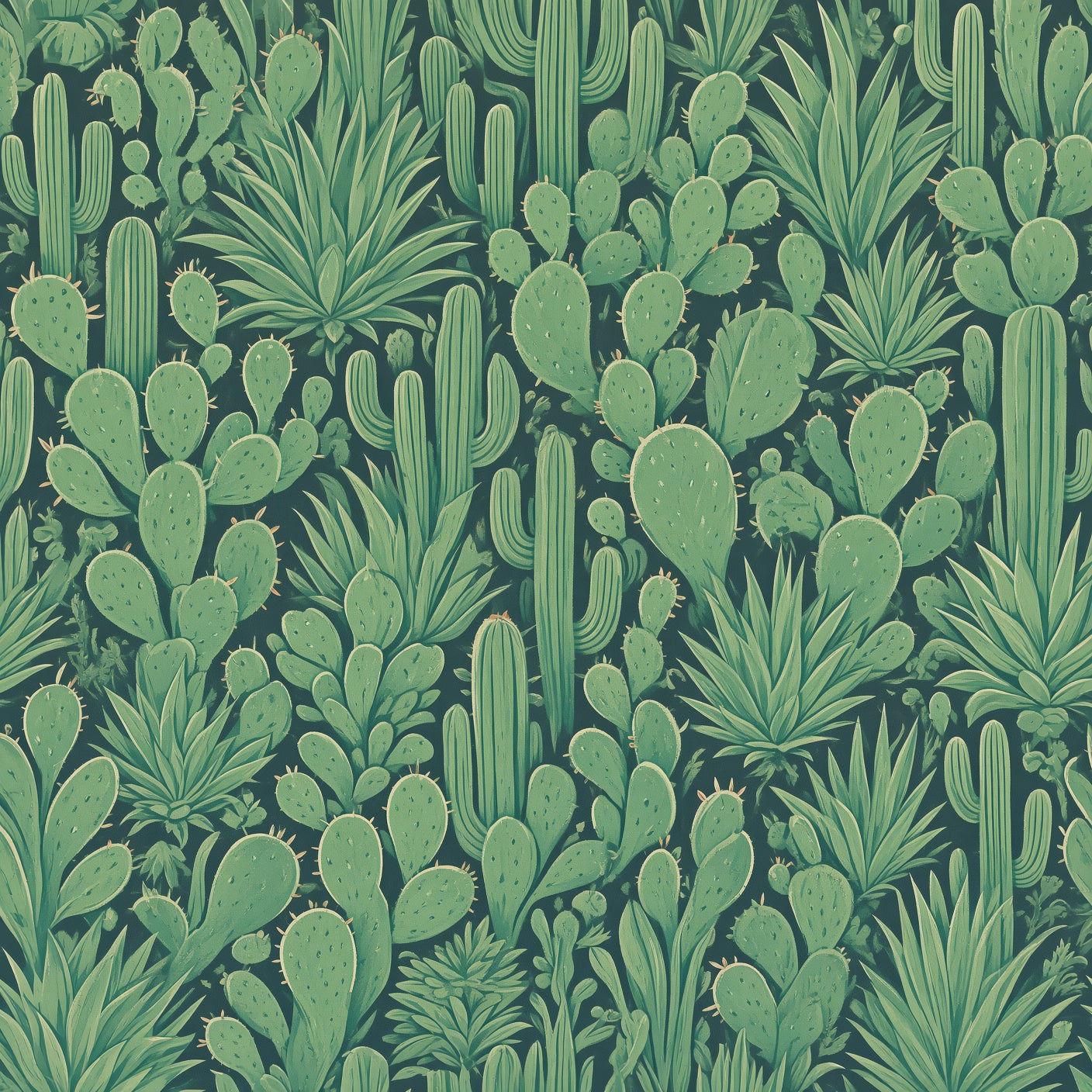 Cactus Garden Peel and Stick Wallpaper